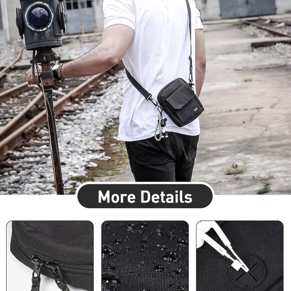 Small Crossbody Bag Nylon Polyester Compact Lightweight Adjustable - Picture 3 of 9